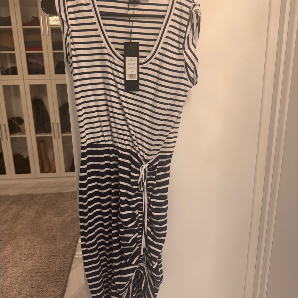 Veronica Beard Black and White Striped Mini Dress